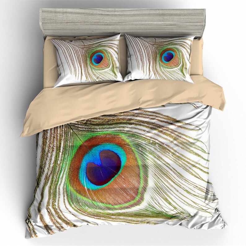 3D Peacock Feather Bedding Set Quilt Cover Quilt Duvet Cover Etsy