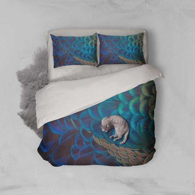 Peacock Bedding Bed Sheet Set 3pcs Bedding Set Duvet Quilt Cover