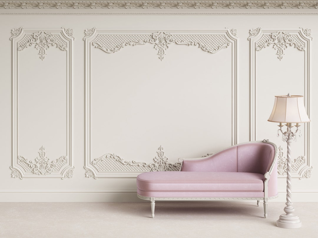 3D Molding Wallpaper, Interior Wall With Cornice Wall Mural, European
