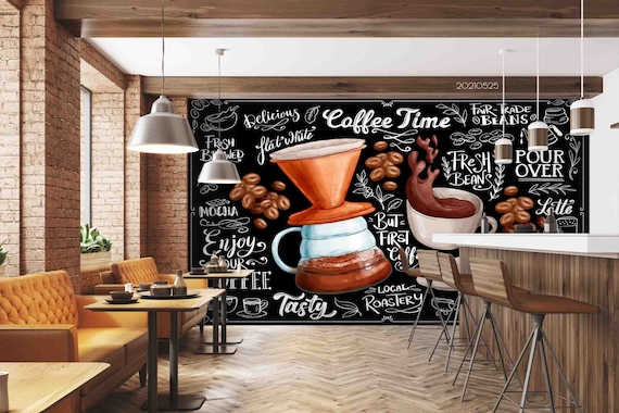 Srart Stampa Su Tela Cuore E Caffè – 29x38 Cm, Stile Retrò, Quadro Per Parete Con Scritta Inglese, Regalo Per Amanti Del Caffè