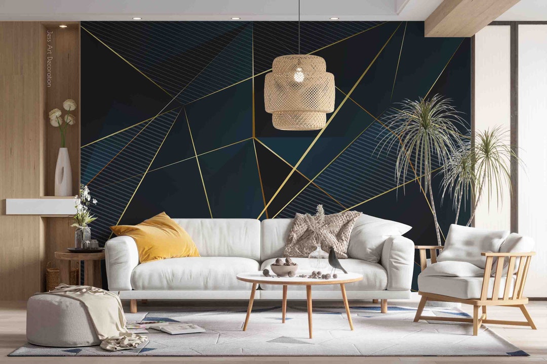 Geometric Lines Peel and Stick Wallpaper, Removable Wall Mural - Etsy