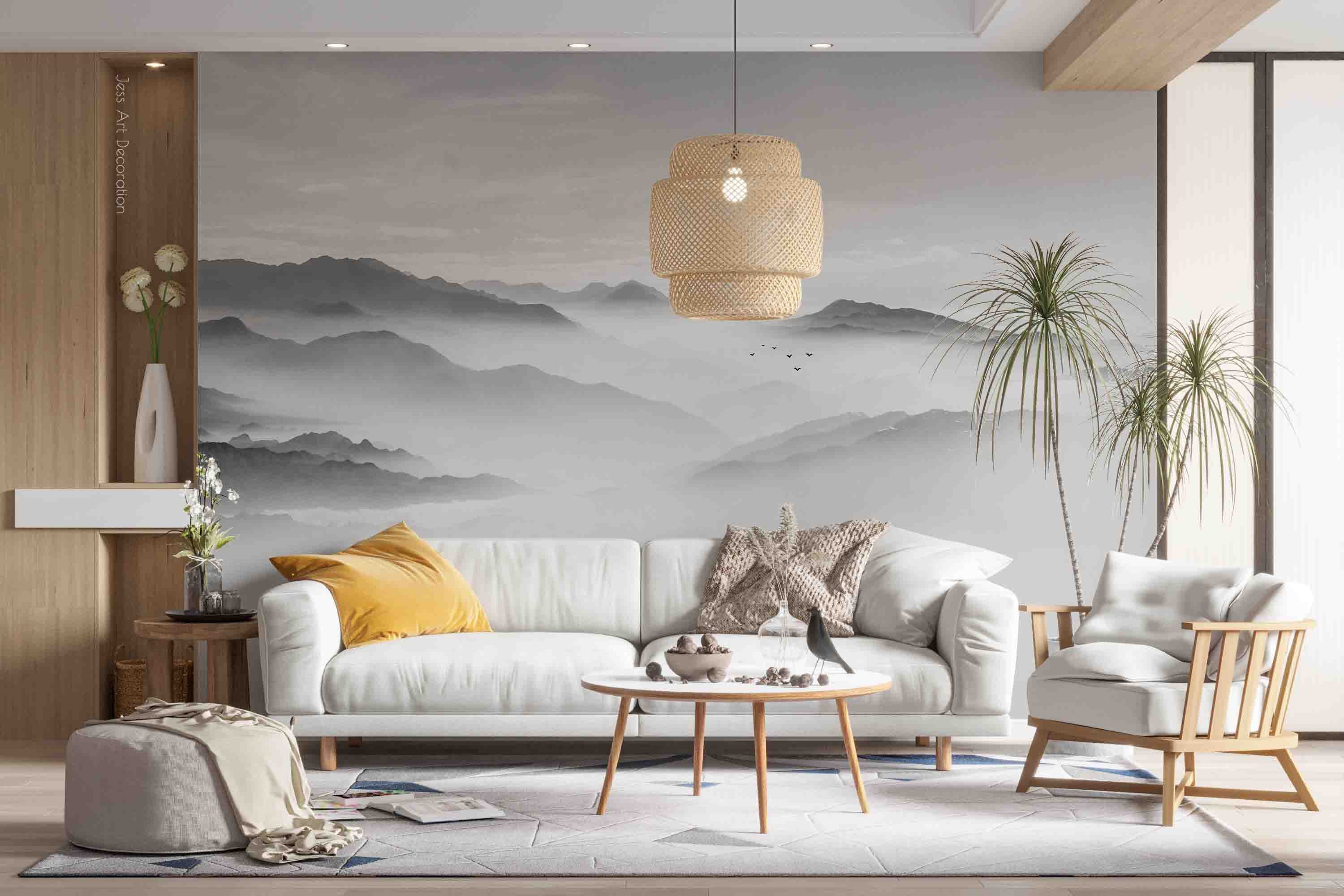 3D Mountain Landscape Wallpaper Mural, Peel and Stick - Etsy