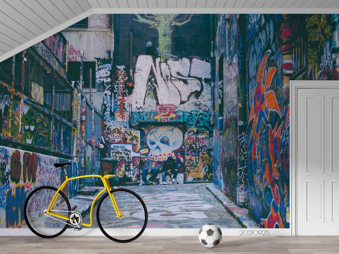 Graffiti Street Art Wall Mural – Peel and Stick Wallpaper - Etsy