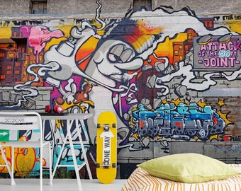 Colorful Graffiti Street Art Mural – Peel and Stick Wallpaper