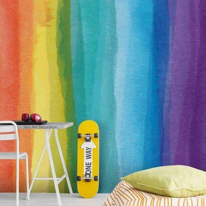 Rainbow Graffiti Texture Peel and Stick Wallpaper Mural - Etsy