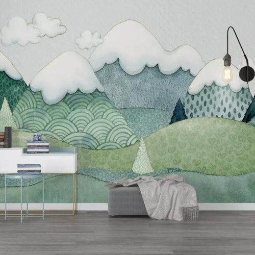 Papel tapiz de paisaje 3D Mural de pared de montaña - Etsy España Papel tapiz de paisaje 3D Mural de pared de montaña - Etsy España