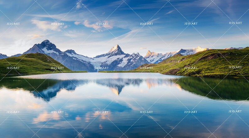 3D Calm lake Removable Self Adhesive Wallpaper Wall Mural,Vintage art,Peel and Stick Mountain scenery Wallpaper