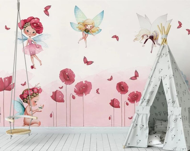 Wall Mural,Vintage art,Peel and Stick Flower Wallpaper 3D Watercolor Gorgeous Removable Self Adhesive Wallpaper Pink-tones