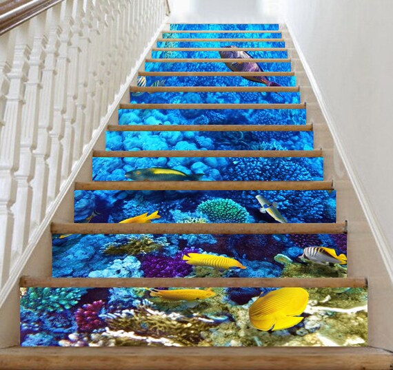 Details about   3D Seabed World 270 Stair Risers Decoration Photo Mural Vinyl Decal Wallpaper AU 