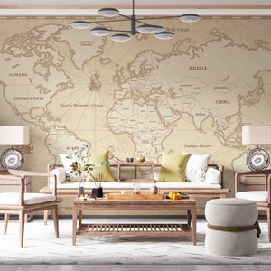 3D Noord-editie wereldkaart behang-kinderdagverblijf Wllpaper verwisselbare wallpaper-Peel en stick muur muurschildering, speelkamer behang wand decor 179