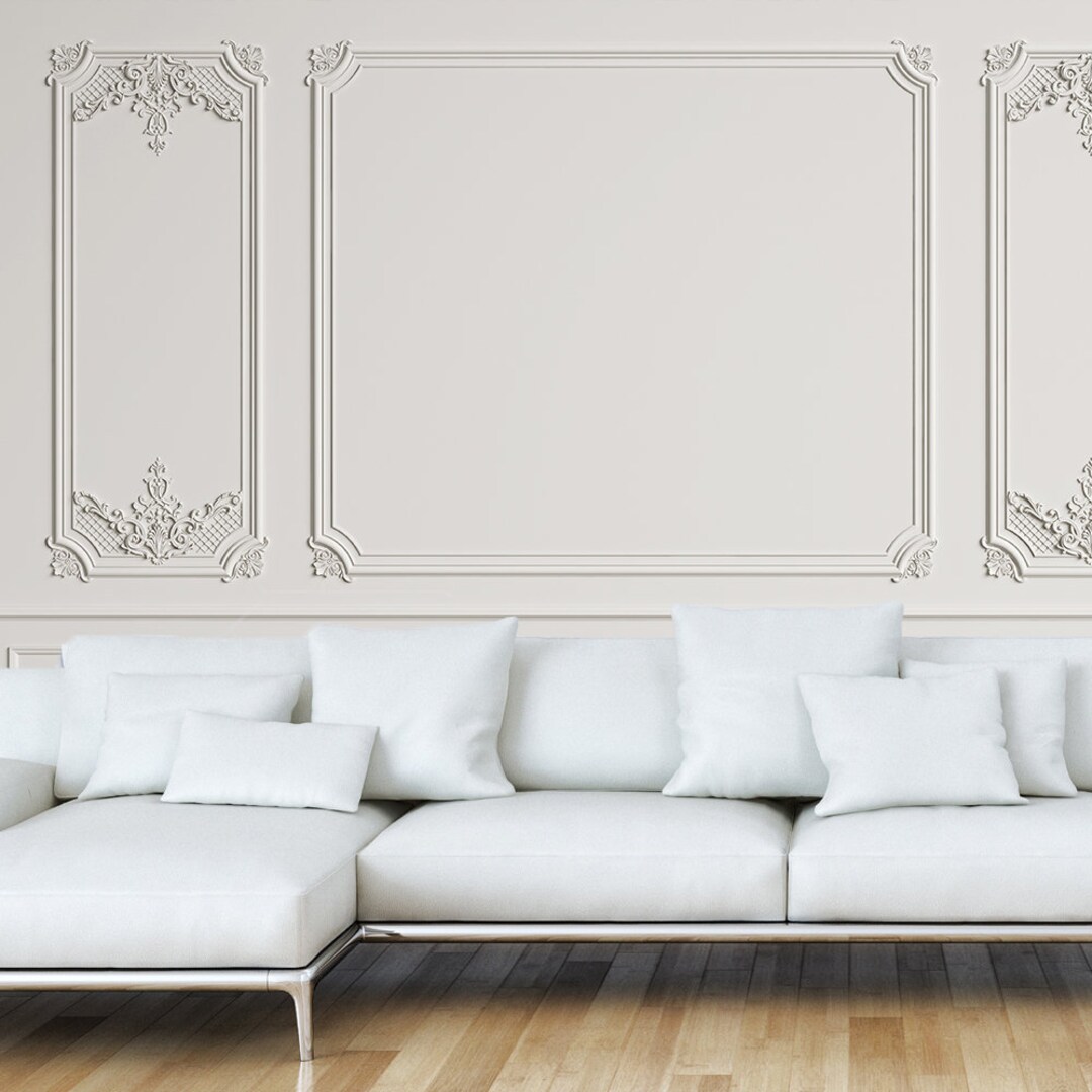 3D Molding Wallpaper Interior Wall With Cornice Wall Mural - Etsy