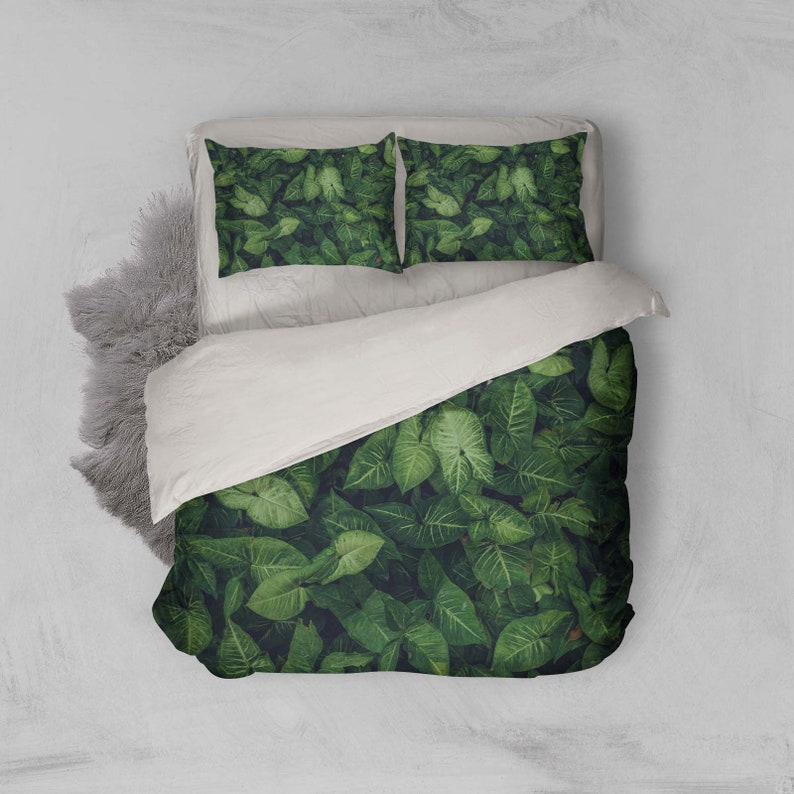 3D Fresh Green leaf Bedding Set Quilt Cover Quilt Duvet Cover Etsy
