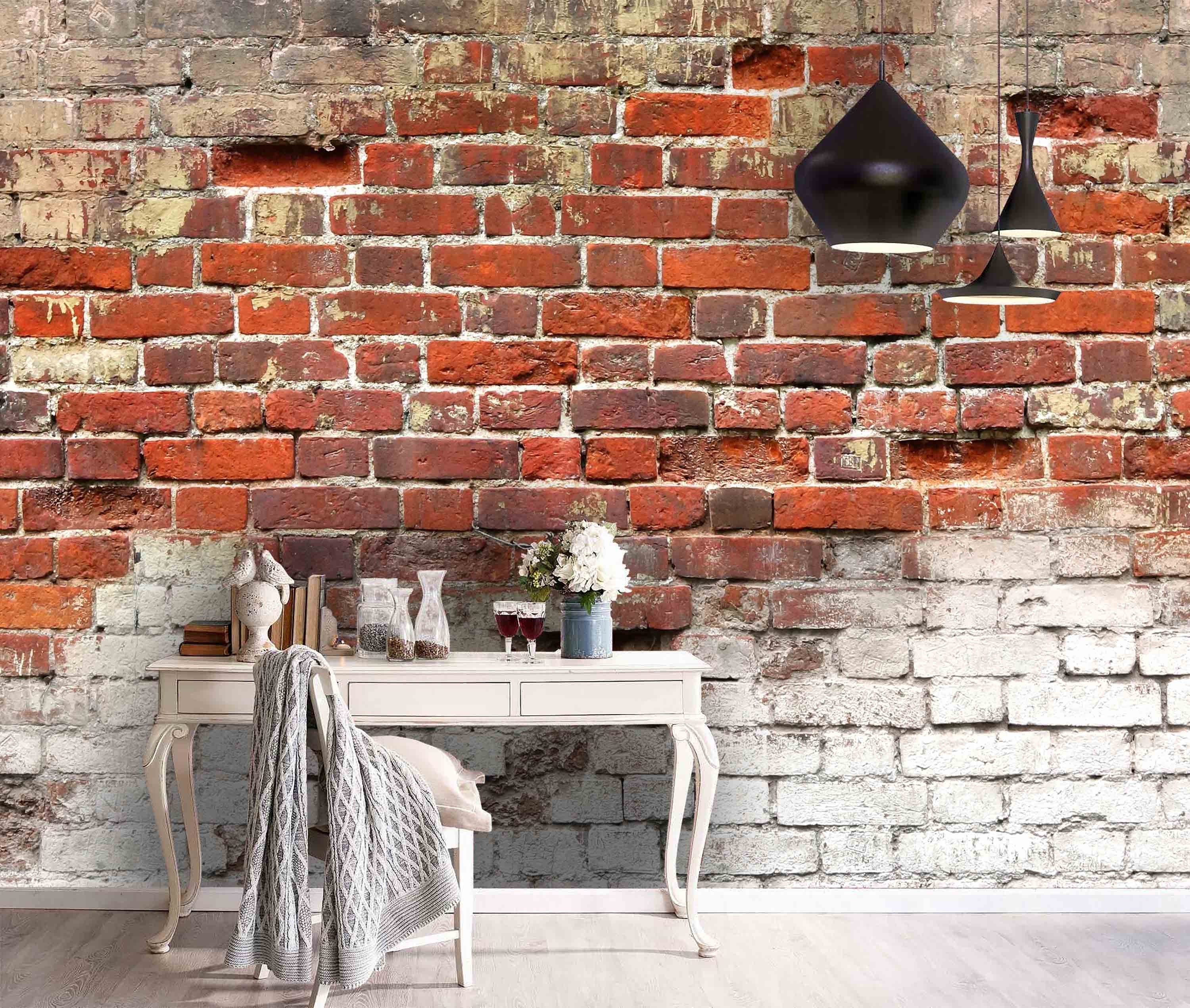 Brick wall with frame brick mural - TenStickers