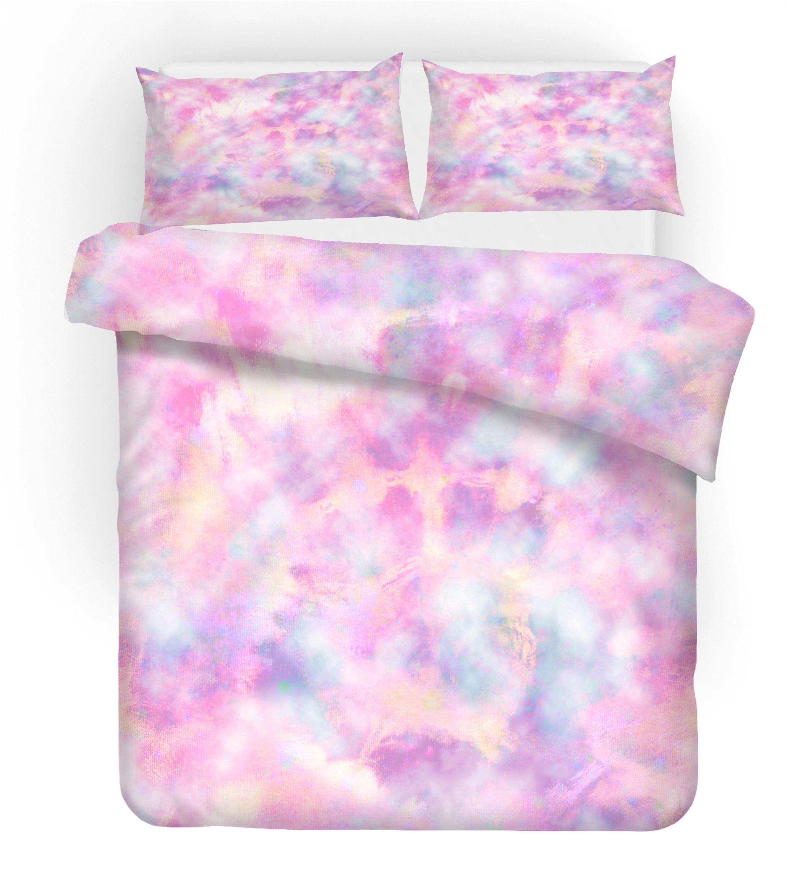 Helloosuu Tie Dye Queen Comforter Set, Queen Comforter Set per ragazze, Set di piumino rosa per bambini adolescenti, set di biancheria da letto per bambini e ragazze, set di biancheria da letto