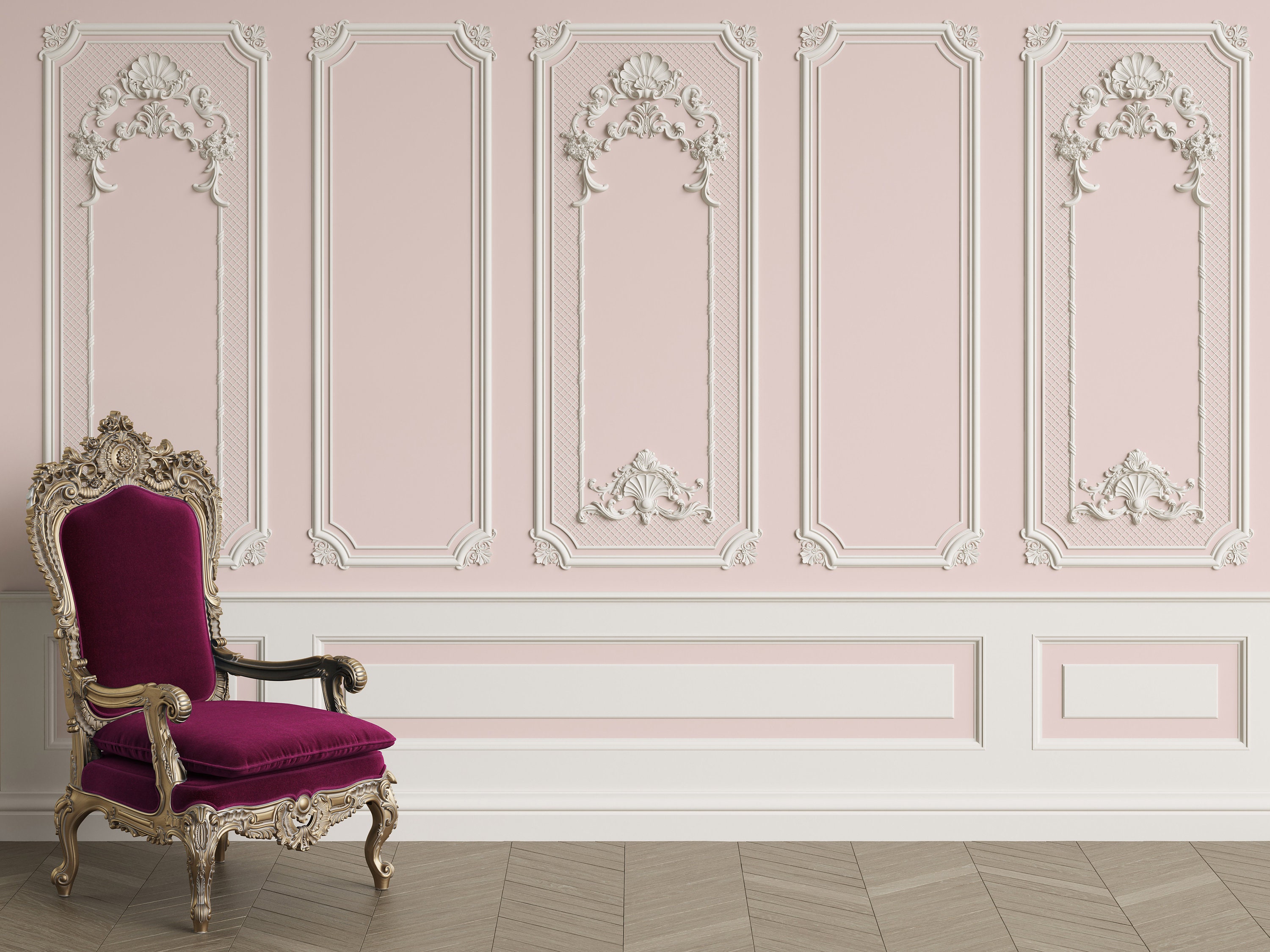 3D Molding Wallpaper Interior Wall With Cornice Wall Mural Etsy Canada