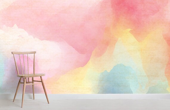 Wall Mural,Vintage art,Peel and Stick Flower Wallpaper 3D Watercolor Gorgeous Removable Self Adhesive Wallpaper Pink-tones