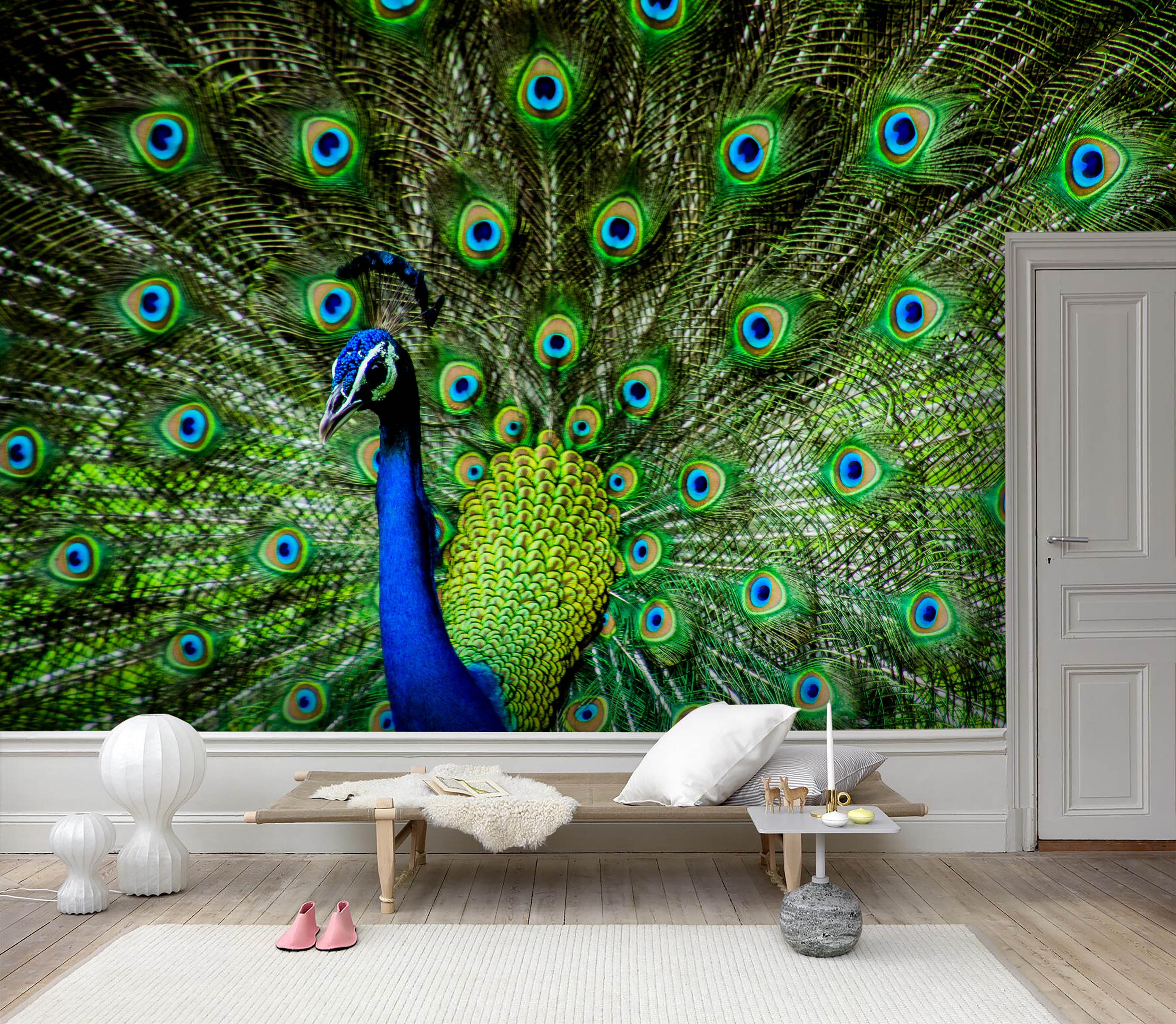 Buy 3D Peacock Wallpaper Feather Wall Mural Green Wall Decor Gorgeous Wall Art Peel and Stick Removable Wallpaper Wall Sticker Online in India Etsy