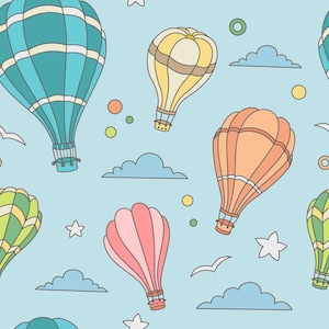 3D Cartoon Hot Air Balloon Geometric Circle Line Wallpaper Removable Wallpaper-Peel and stick Wall Mural,Playroom Wallpaper Wall deco,r