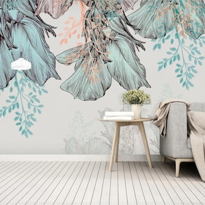 JHISY - Mural de hojas de plátano para pared, decoración de grandes murales  para paredes para sala de estar, dormitorio; adhesivos de papel pintado