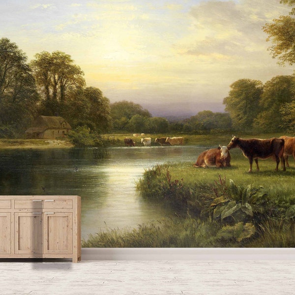 Highland Cow Peel and Stick Wallpaper - Etsy