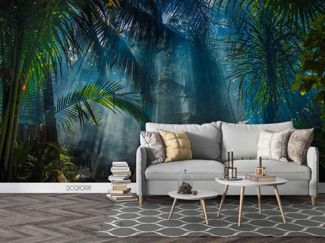 3D Forest Landscape Wall Mural – Peel and Stick Wallpaper - Etsy
