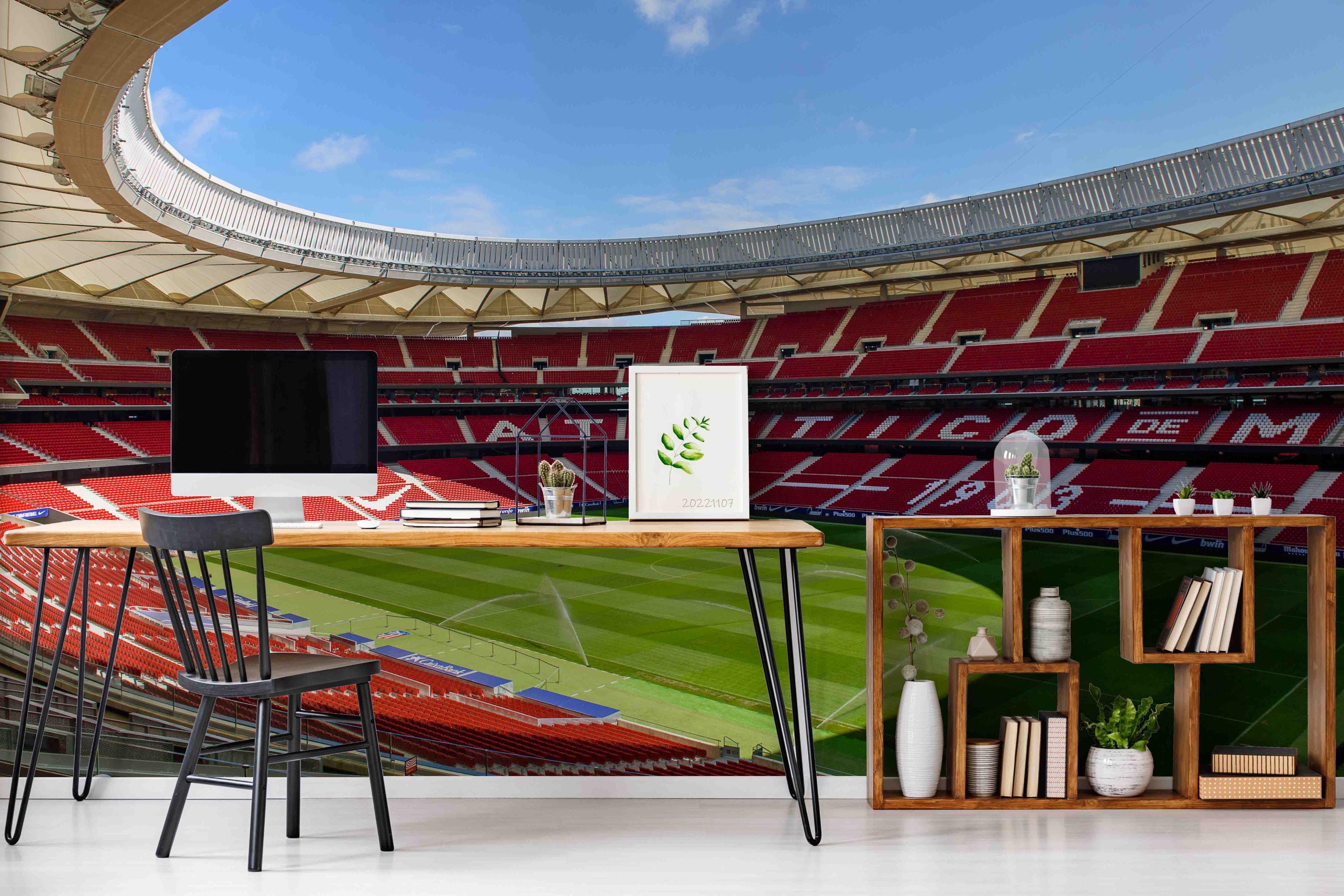Papier Peint Adhésif 3D Stade Allianz Arena - Mural Autocollant - Décoration Murale