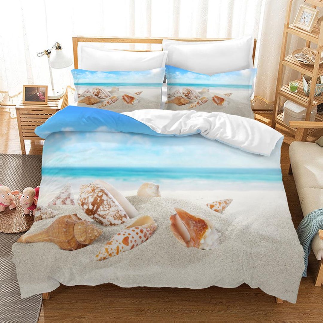 3D Beach Shells Duvet Cover Set, Coastal Bedding - Etsy