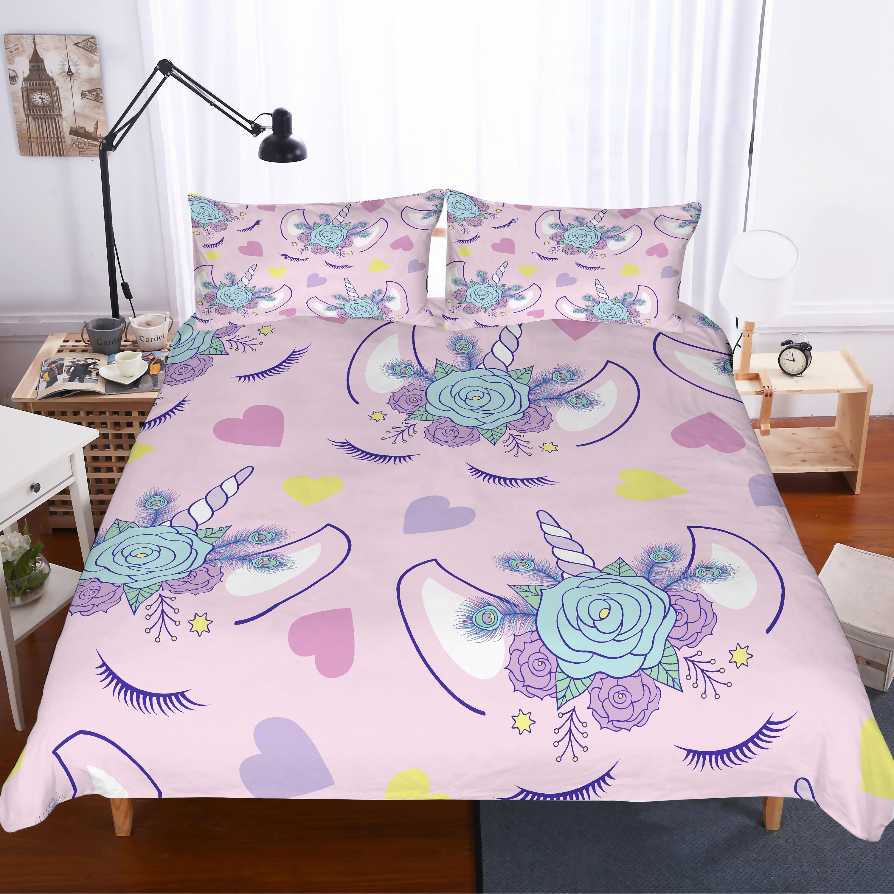 double bed unicorn bedding