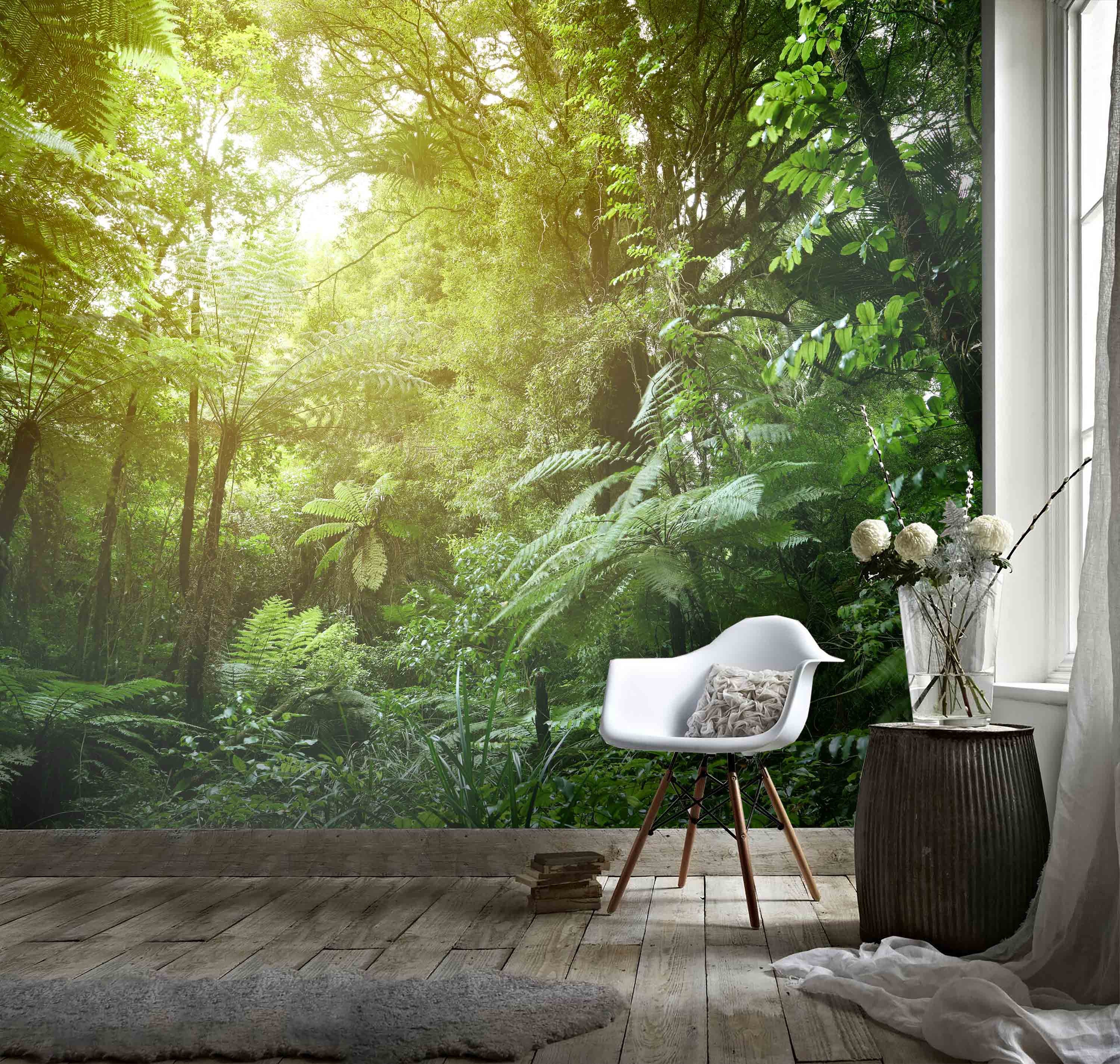 3D Humid Sunny Tropical Forest Scenery Wallpaper Removable | Etsy