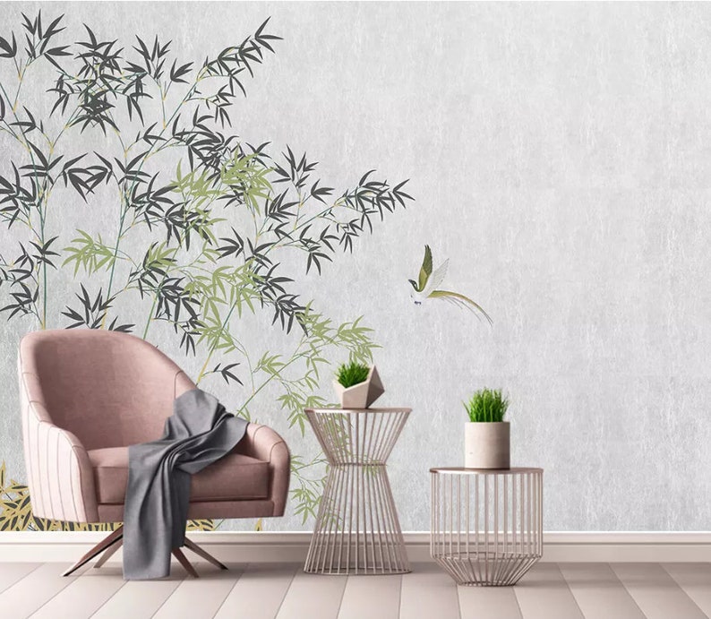 Removable Self Adhesive Wallpaper 3D Chinese Vintage Bamboo Wallpaper Wall Mural,Vintage art,Peel and Stick