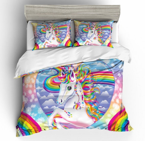 Rainbow unicorn twin bedding hot sale