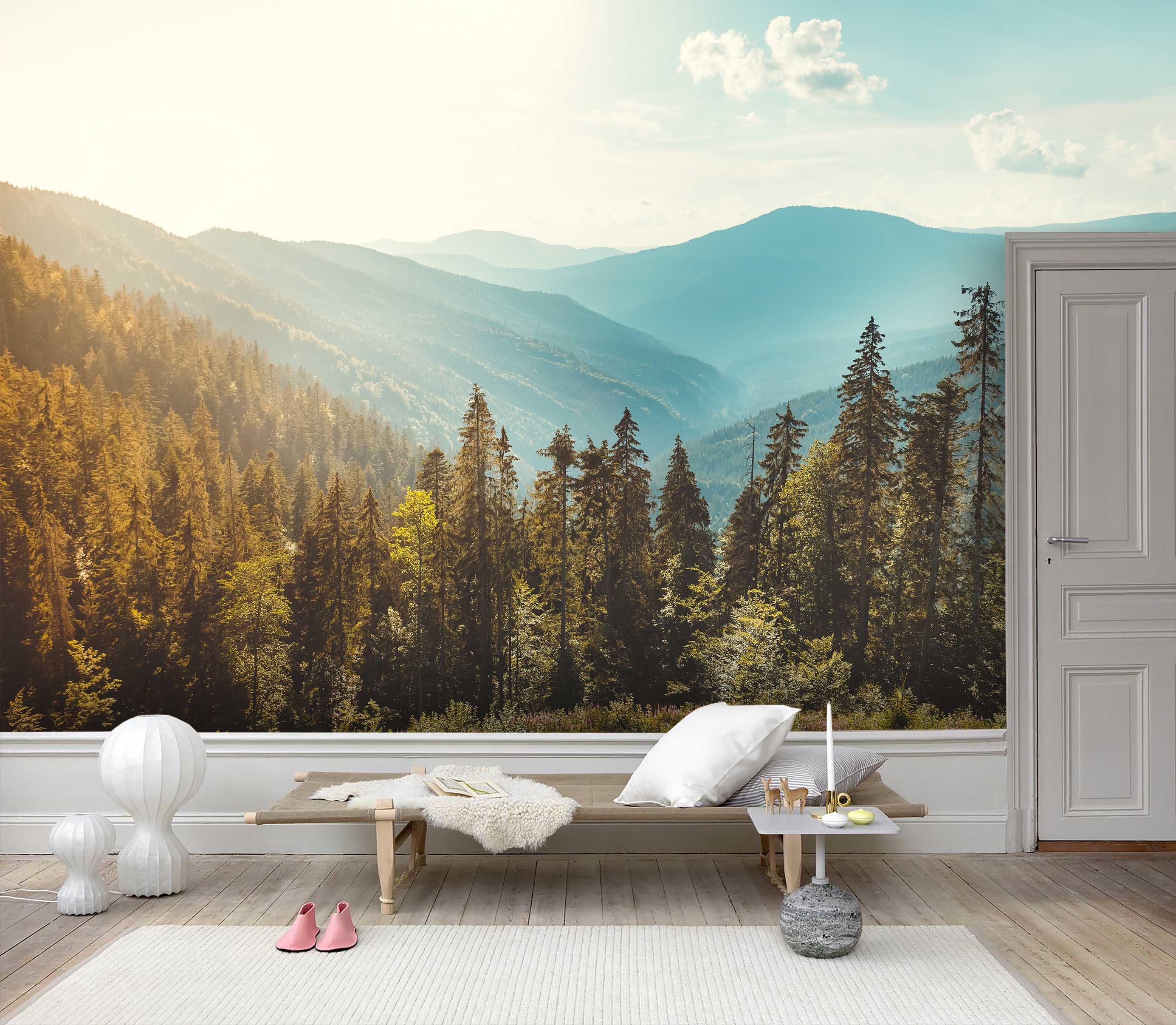 3D Pine Tree Wallpaper Mountain Wall Mural Natural Wall - Etsy Australia