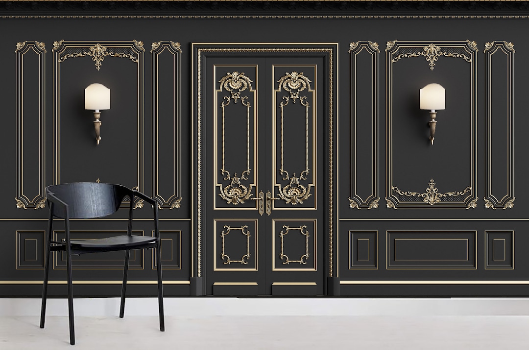 3D Molding Wallpaper Interior Wall With Cornice Wall Mural - Etsy