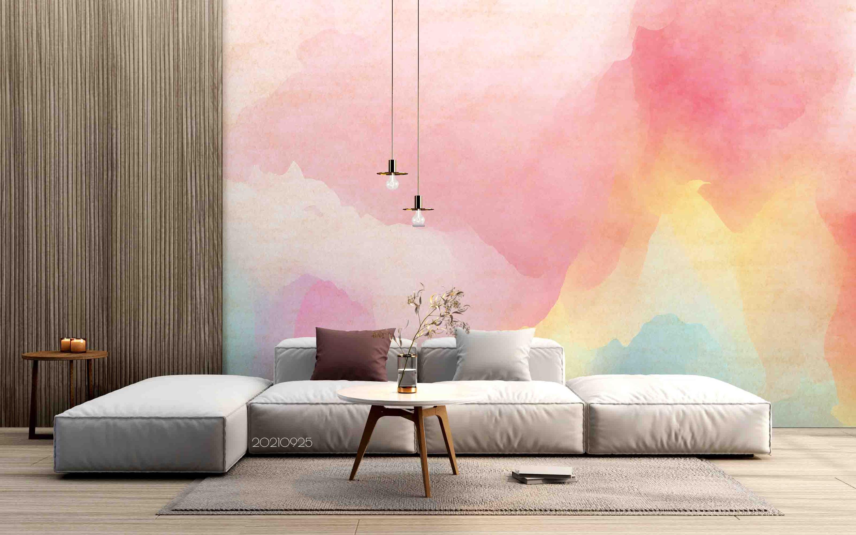 Colorful Cloud Watercolor Wall Mural – Peel and Stick Wallpaper - Etsy