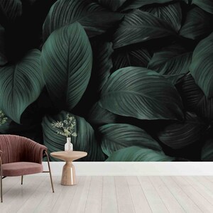 3D Leaves Wallpaper, Green Wall Mural, Plant Wall Decor, Reality Photo Wall Art, Peel and Stick, Removable Wallpaper, Wall Sticker