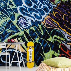 3D Graffiti Buchstaben Tapete, Abstraktes Wandbild, Schälen und Aufkleben