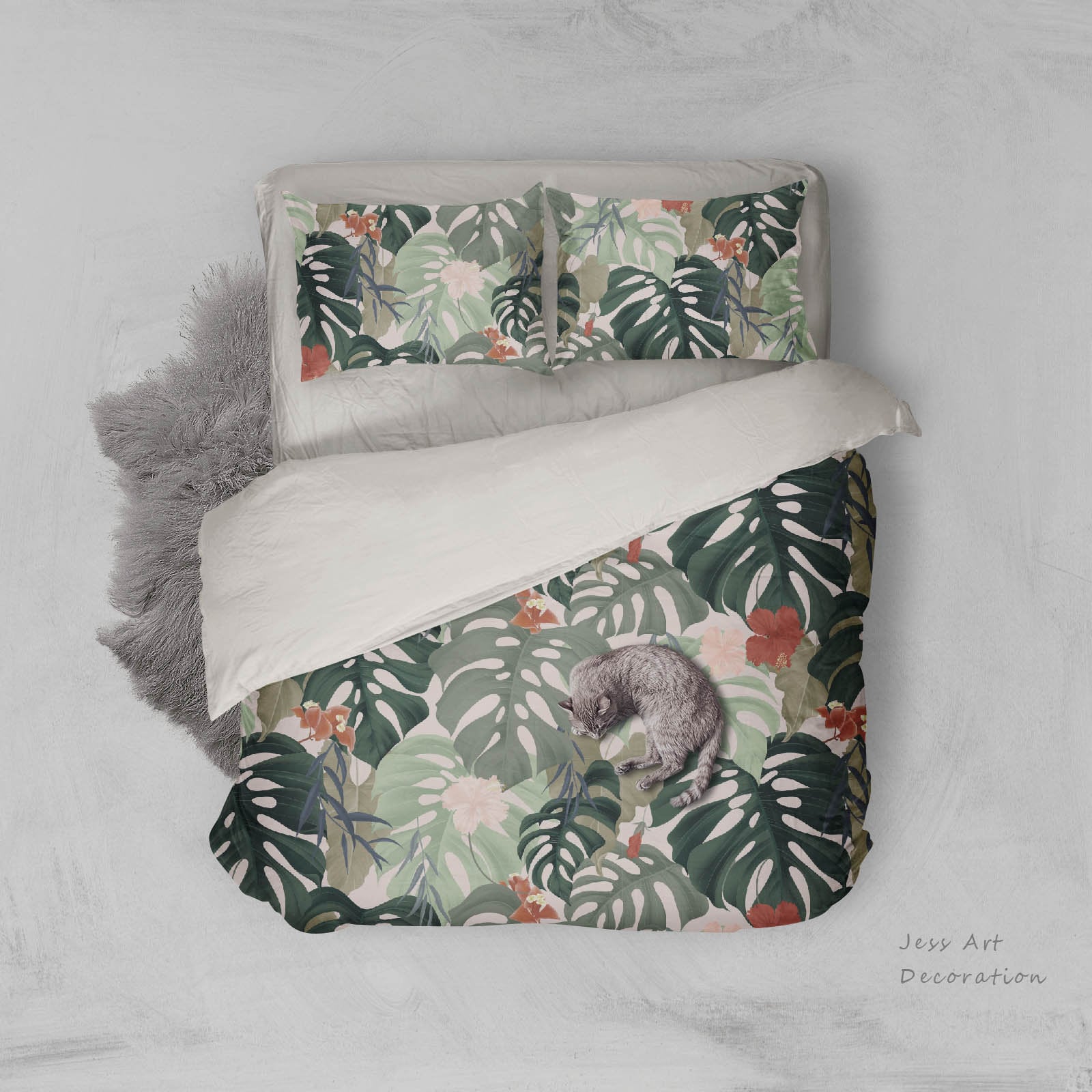 3D Tropical Banana leaf Bedding Set Quilt Cover Quilt Duvet Etsy