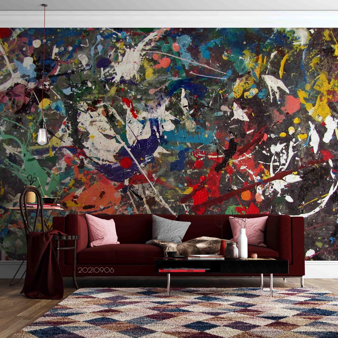 Abstract Graffiti Wall Mural – Colorful Peel and Stick Wallpaper - Etsy