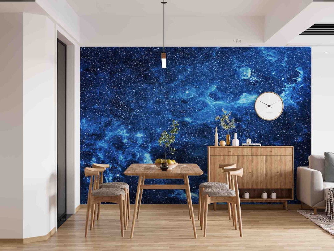 Blue Starry Sky Peel and Stick Wallpaper, Removable Space Wall Mural - Etsy