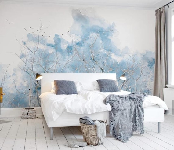 Wall Mural,Vintage art,Peel and Stick Flower Wallpaper 3D Watercolor Gorgeous Removable Self Adhesive Wallpaper Pink-tones