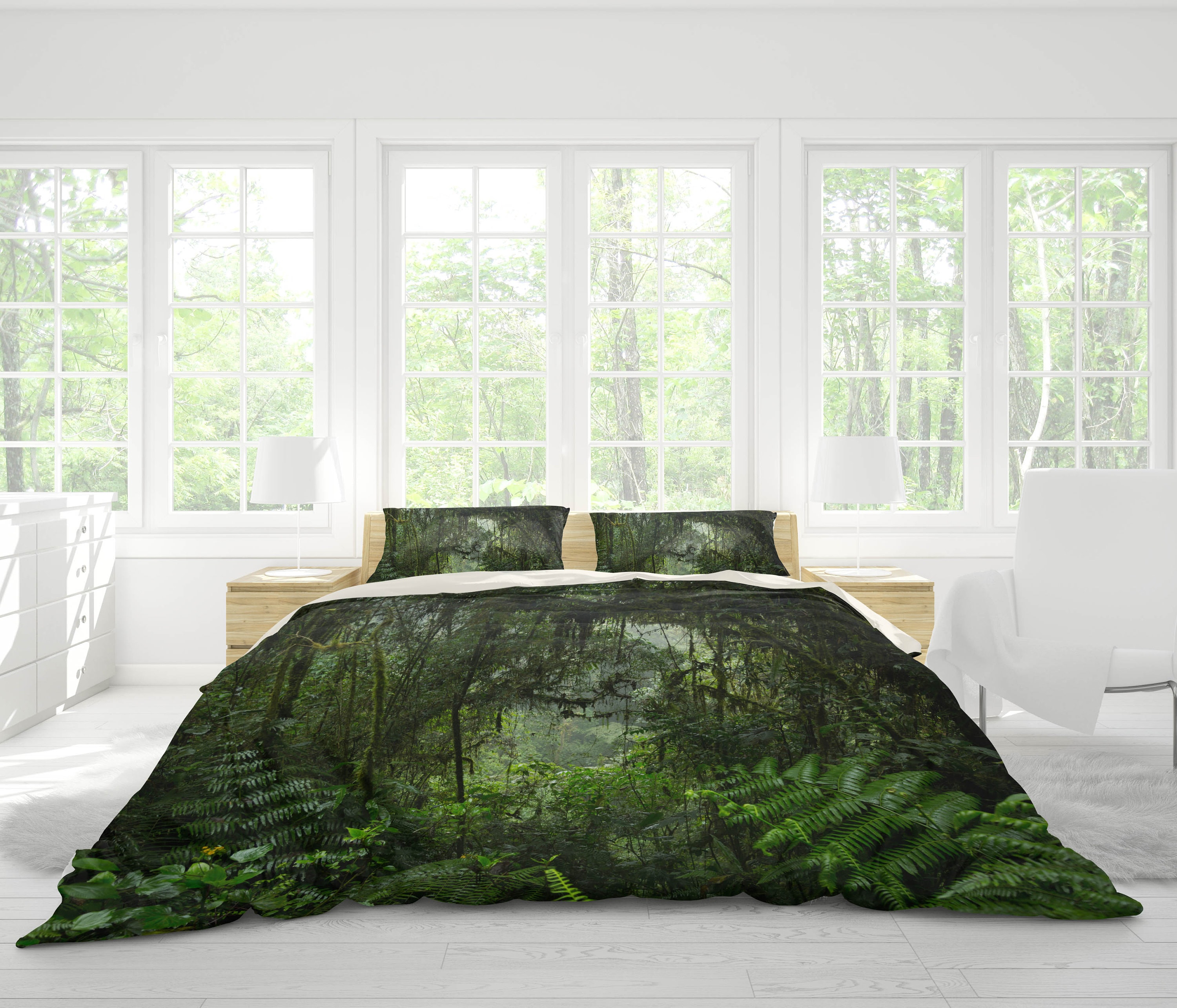 3D Mysterious Green forest Bedding Set Quilt Cover Quilt Etsy