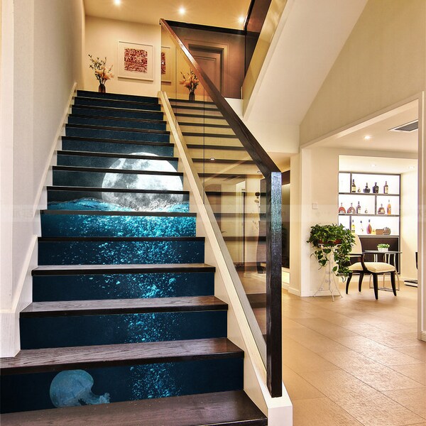 Déco Contremarche D'escalier 3D Shiny Stars 281NA – Papier Peint Adhésif – Neuf