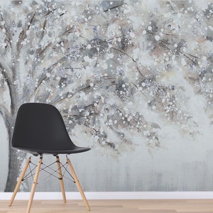 3D Tree Floral Abstract Retro Wallpaper Removable Wallpaper-Peel and stick Wall Mural,Playroom Wallpaper Wall deco,r