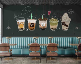 Bubble Tea 3D, boutique de thé au lait, perle de thé, oeuvre