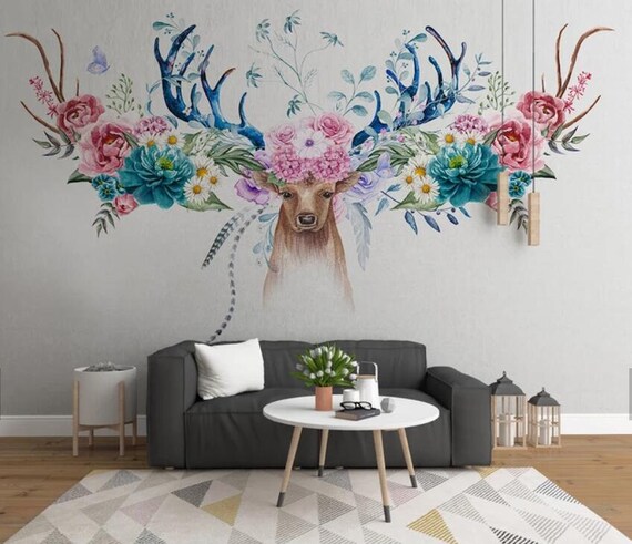 Removable Blue Elk Wall Sticker Removable Blue Elk Wall Sticker