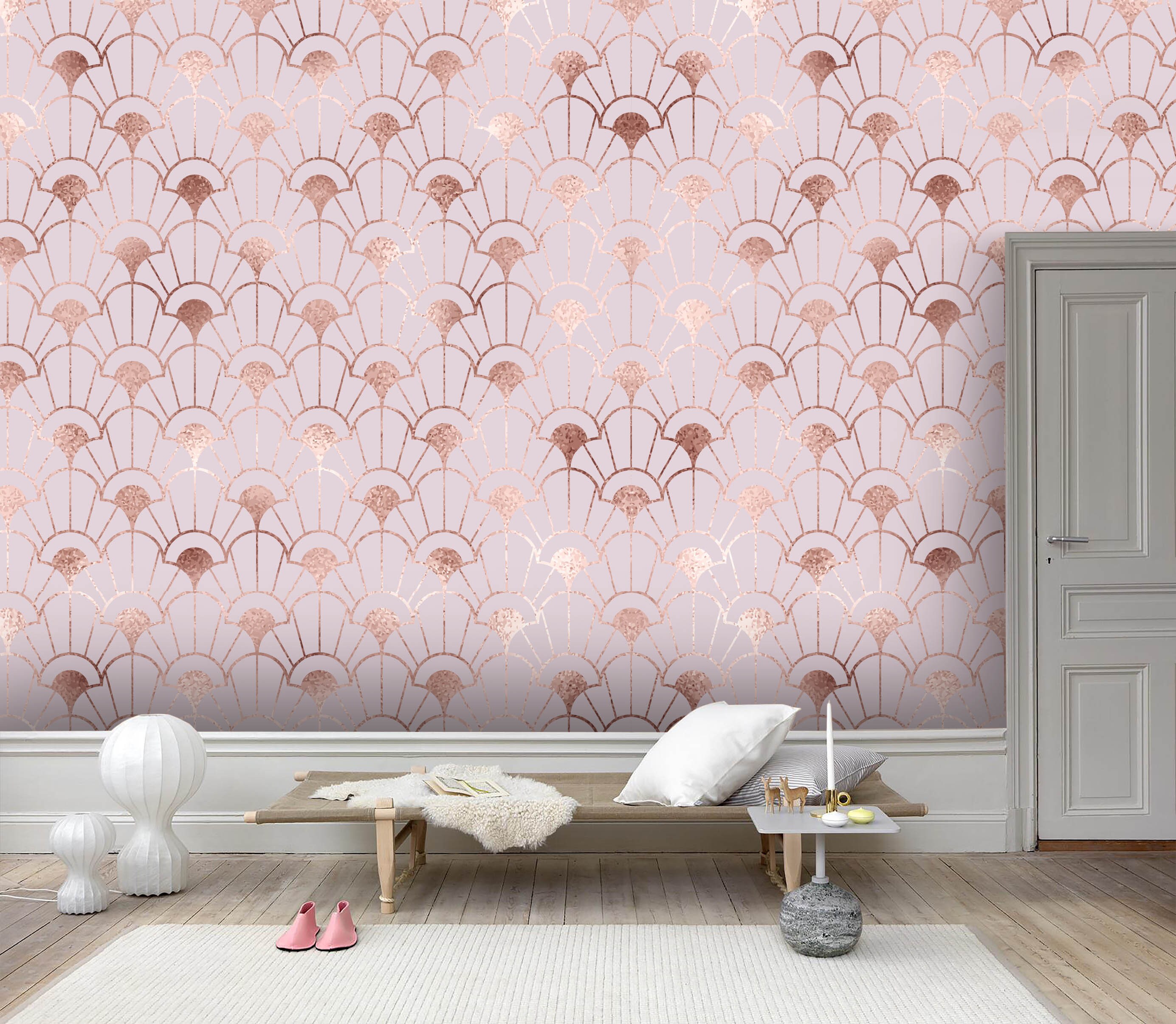 3D Dreamy Gold foil Pink pattern Wallpaper Removable Self Etsy