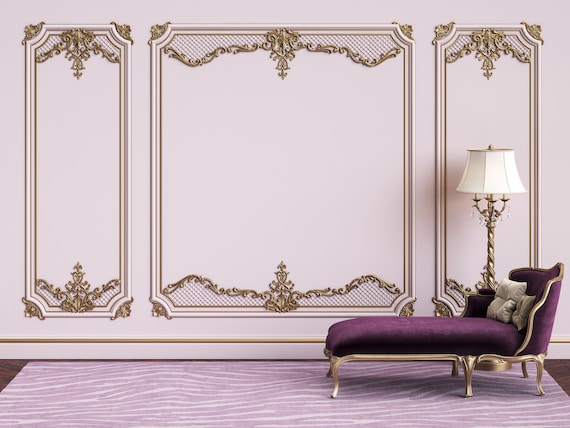 Wall Art,Wall Sticker,Jess Art 58 3D Classic interior wall with cornice and moldings Mural Removable Wallpaper,Peel /& stick Wall Mural