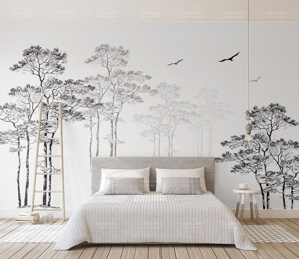 3D Black Rolling Mountains ZZ47 Self-adhesive Wallpaper Mural Peel and Stick Wallpaper Removable Wall Prints Stickers Feature Wall Wallpaper
