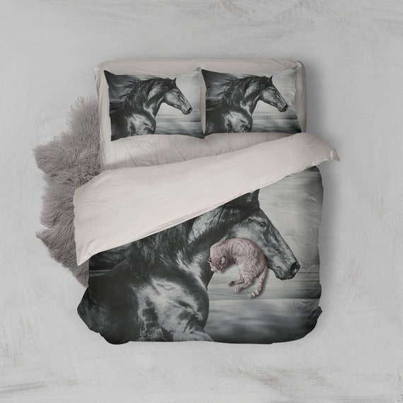3d Galloping Beautiful Horse Bedding Set Quilt Cover Quilt Etsy