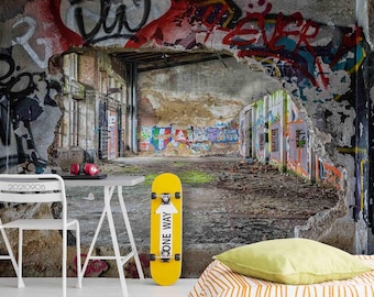 Graffiti Wallpaper Mural: Removable Peel and Stick Wall Art - Etsy